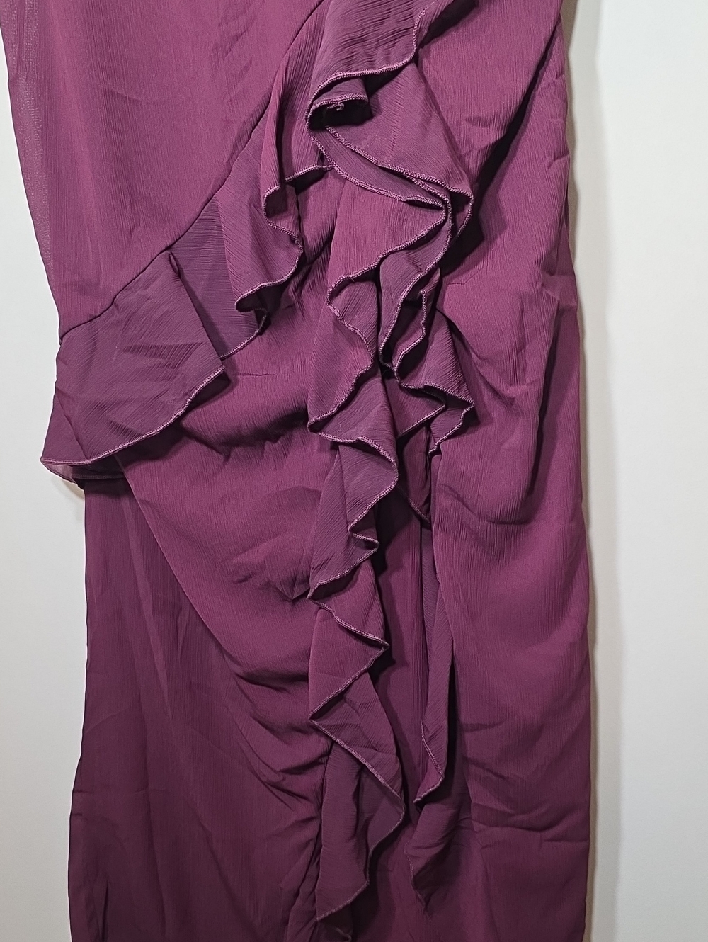 12th Tribe NWT Aria Merlot Halter Ruffle Maxi Dress | Size XL | Open Back - Picture 7 of 10